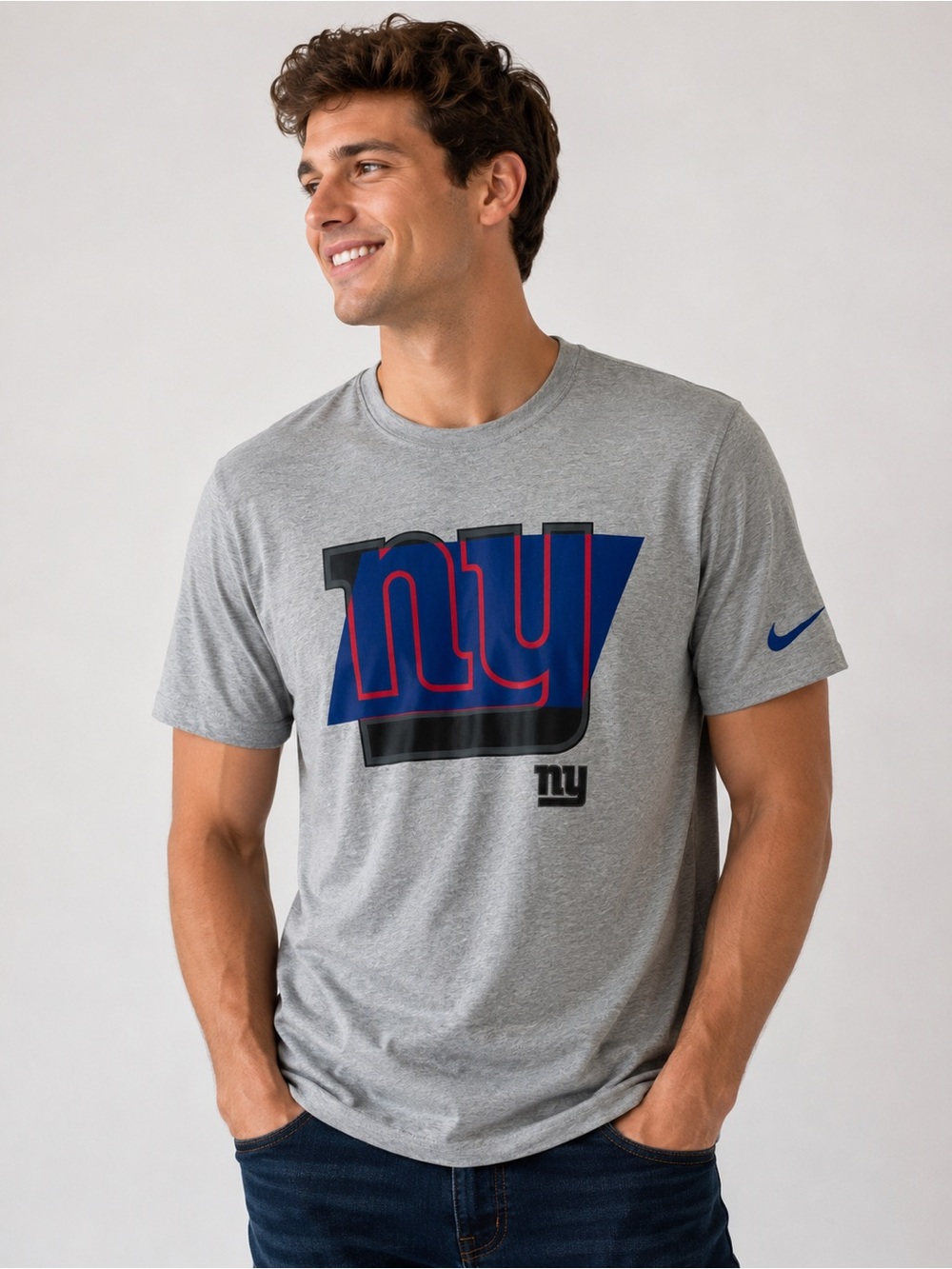 Nike New York Giants Dri-FIT Gray Graphic Tee Shirt Men’s Medium NFL
